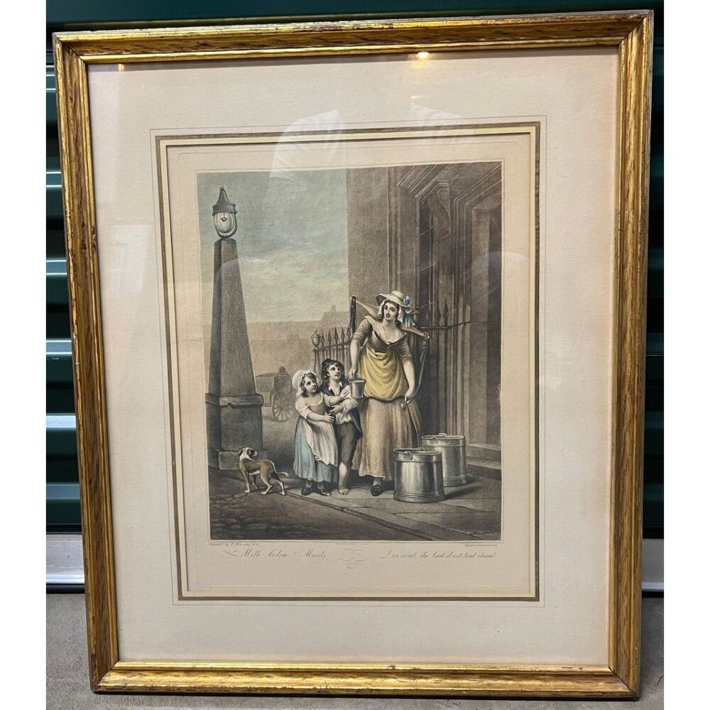 Vintage 70s Milk Below Maids Mid Size Framed Art Print Victorian Home Decor